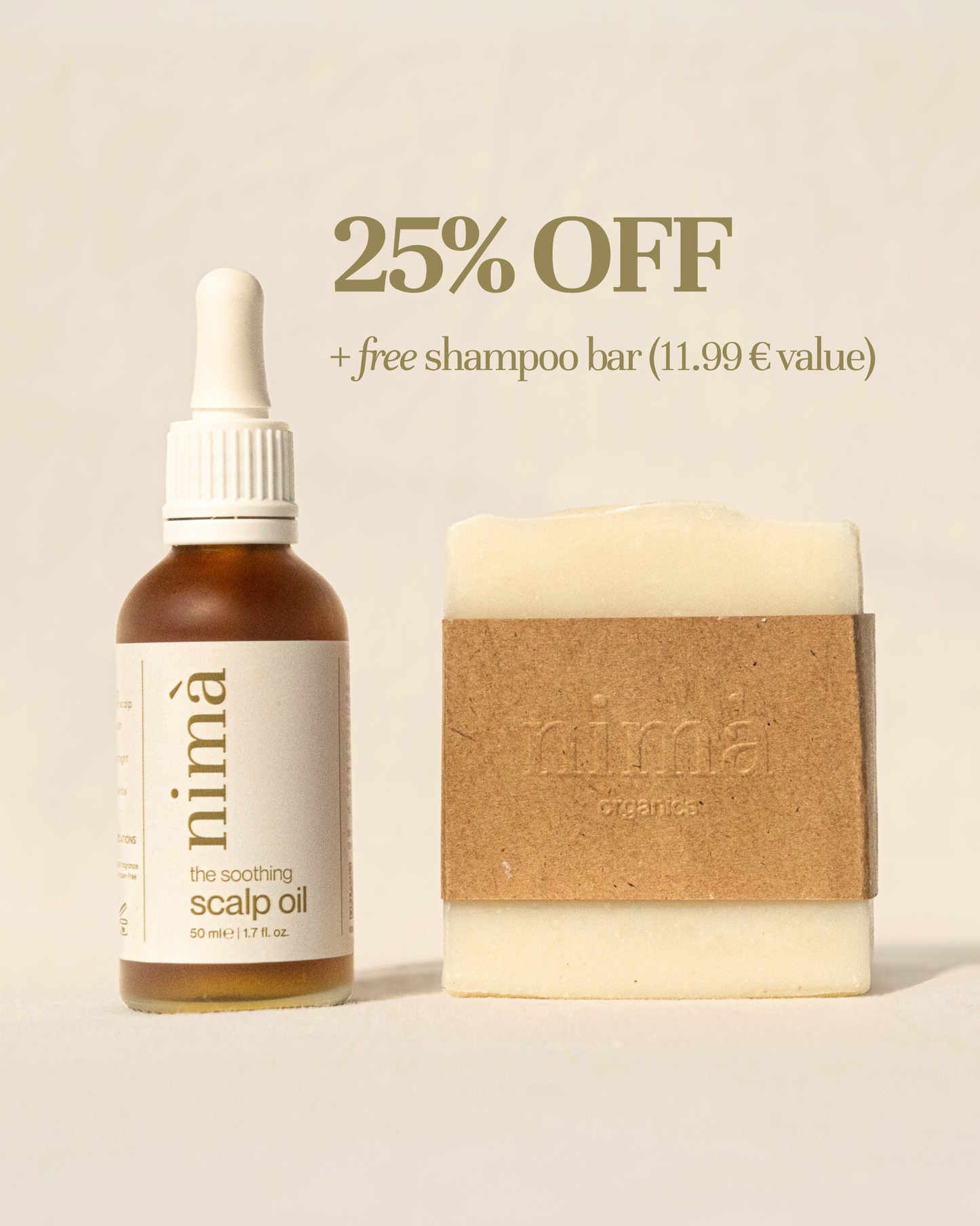 Nima organics scalp oil with free anti-dandruff shampoo bar for itchy scalp relief